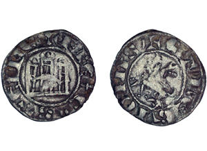 Dinero de Fernando IV. Emisión 1297. Sin marca de ceca 1297-momeca-sin