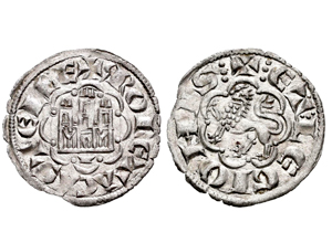 Dinero de Alfonso X de la 2ª guerra de Granada. Cuenca Alfonso-x-1276-momeca-tau-cuen-1