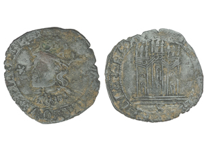 Dinero de Enrique IV. Sevilla Dinero-momeca-vico-S