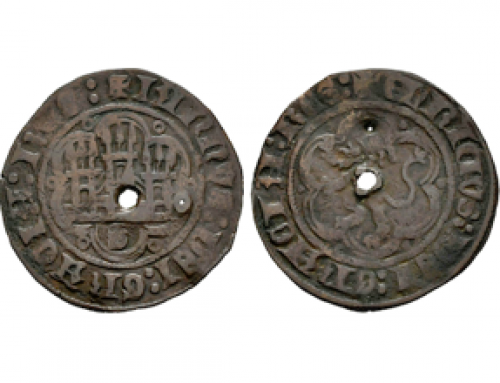 Falsificación de blancas de Juan II con leyenda IANNVS